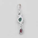 Natural Pearl, Emerald & Ruby Silver Pendants