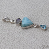 Larimar Silver Pendant