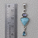 Larimar Silver Pendant