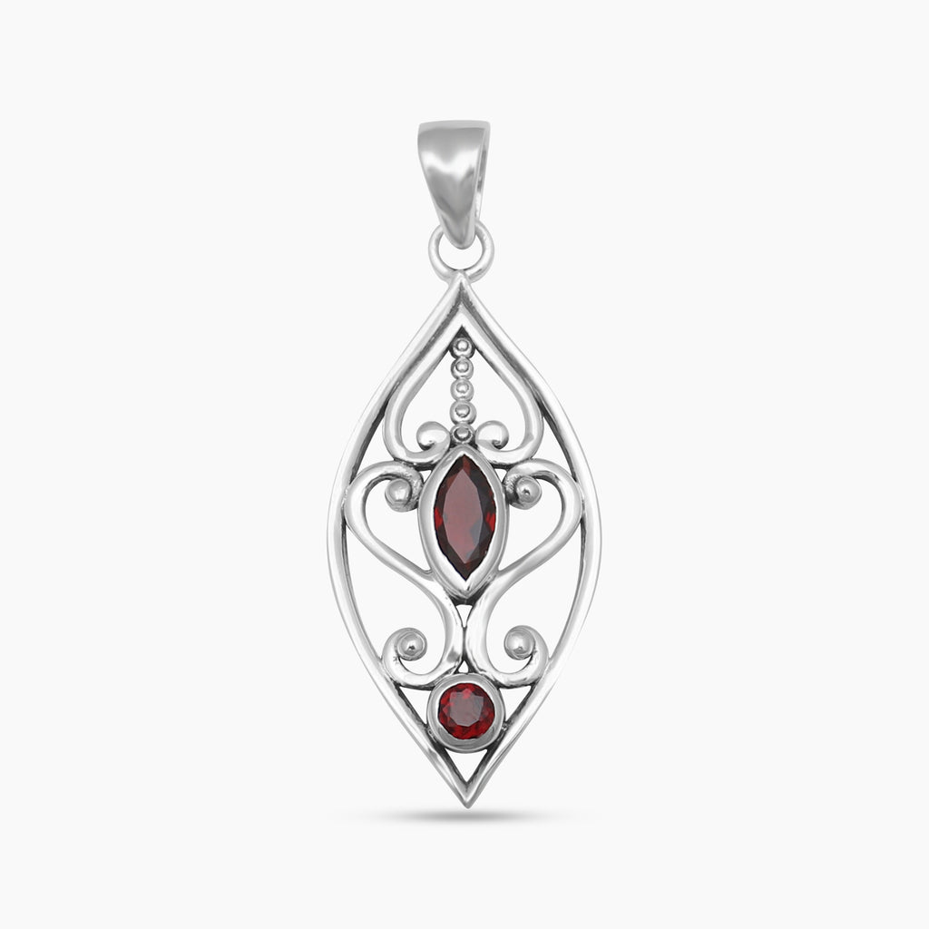 Garnet Silver Pendants