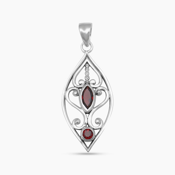 Garnet Silver Pendants