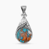 Turquoise Spiny Oyster Silver Pendants