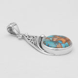 Turquoise Spiny Oyster Silver Pendants