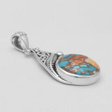 Turquoise Spiny Oyster Silver Pendants
