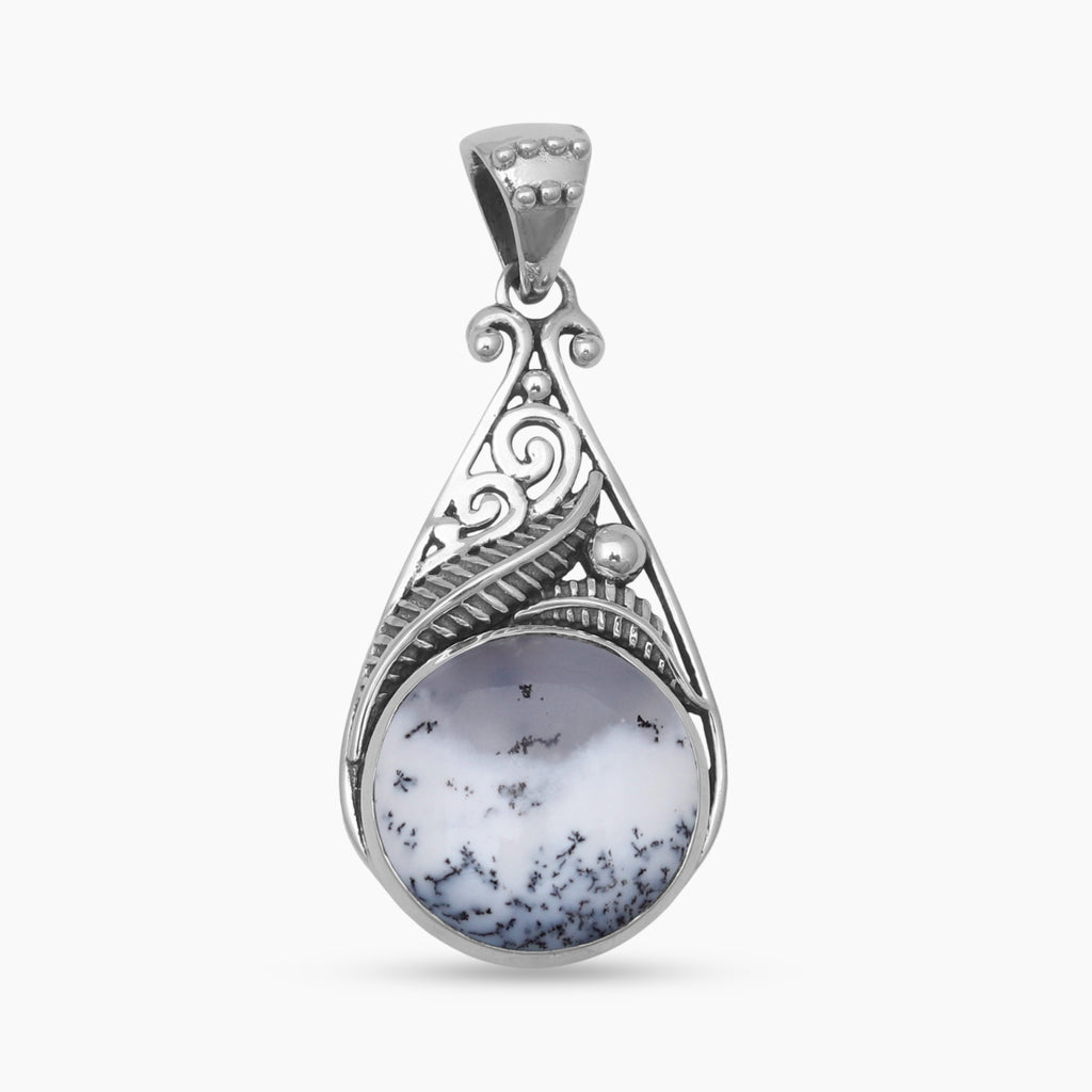 Dendritic Opal Silver Pendants