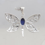 Lapis Lazuli Sterling Silver Butterfly Pendant