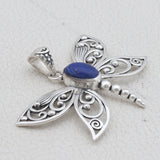 Lapis Lazuli Sterling Silver Butterfly Pendant