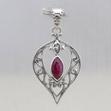 Natural Ruby Silver Pendant