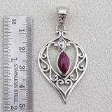 Natural Ruby Silver Pendant