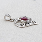 Natural Ruby Silver Pendant