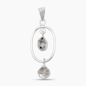 925 Silver Herkimer Quartz Pendants