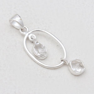 925 Silver Herkimer Quartz Pendants