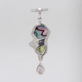 Abalone Shell With Multistone Silver Pendants