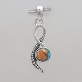 Turquoise Spiny Oyster Silver Pendants