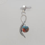 Turquoise Spiny Oyster Silver Pendants