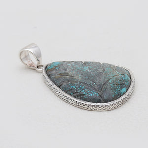 925 Sterling Silver Carving Turquoise Pendants