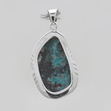 925 Sterling Silver Carving Turquoise Pendants