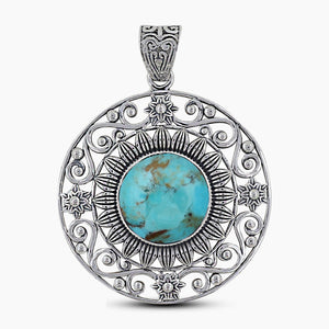 Boulder Turquoise Silver Pendants
