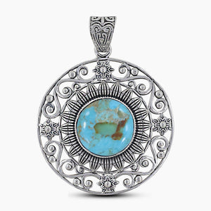 Boulder Turquoise Silver Pendants
