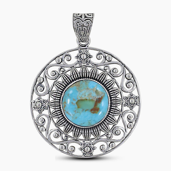 Boulder Turquoise Silver Pendants