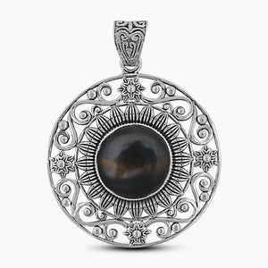 925 Sterling Silver Tiger Eye Pendants