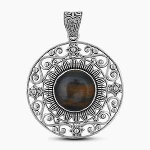 925 Sterling Silver Tiger Eye Pendants