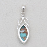 Turquoise Spiny Oyster Silver Pendants