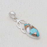 Turquoise Spiny Oyster Silver Pendants