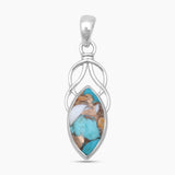Boulder Copper Turquoise Silver Pendants
