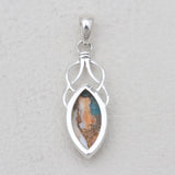 Turquoise Spiny Oyster Silver Pendants