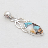 Turquoise Spiny Oyster Silver Pendants