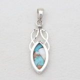 Turquoise Spiny Oyster Silver Pendants