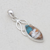 Turquoise Spiny Oyster Silver Pendants