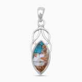 Boulder Copper Turquoise Silver Pendants