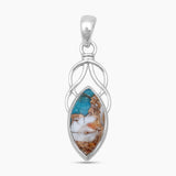 Turquoise Spiny Oyster Silver Pendants