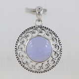 925 Sterling Silver Blue Lace Agate Pendants