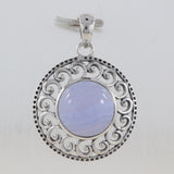 925 Silver Blue Lace Agate Pendant