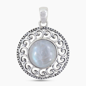 925 Sterling Silver Rainbow Moonstone Pendants