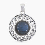 925 Silver Blue Lace Agate Pendant
