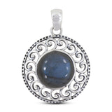 925 Silver Blue Lace Agate Pendant