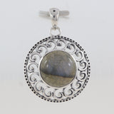 Blue Lace Agate 925 Sterling Silver Pendant