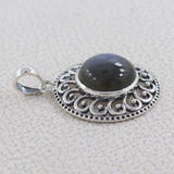 925 Silver Blue Lace Agate Pendant