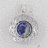 925 Silver Blue Lace Agate Pendant