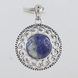 925 Silver Blue Lace Agate Pendant