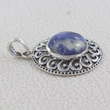 925 Silver Blue Lace Agate Pendant