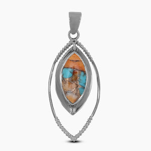 925 Sterling Silver Turquoise Spiny Oyster Pendants