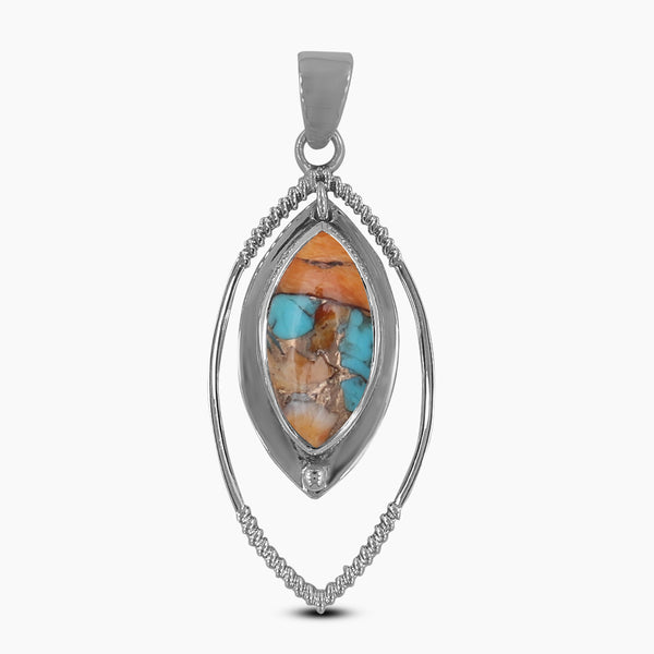 925 Sterling Silver Turquoise Spiny Oyster Pendants