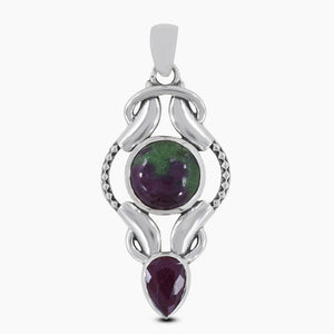 925 Sterling Silver Ruby Zoisite Pendants