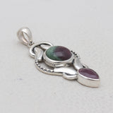 925 Sterling Silver Ruby Zoisite Pendants