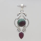 925 Sterling Silver Ruby Zoisite Pendants